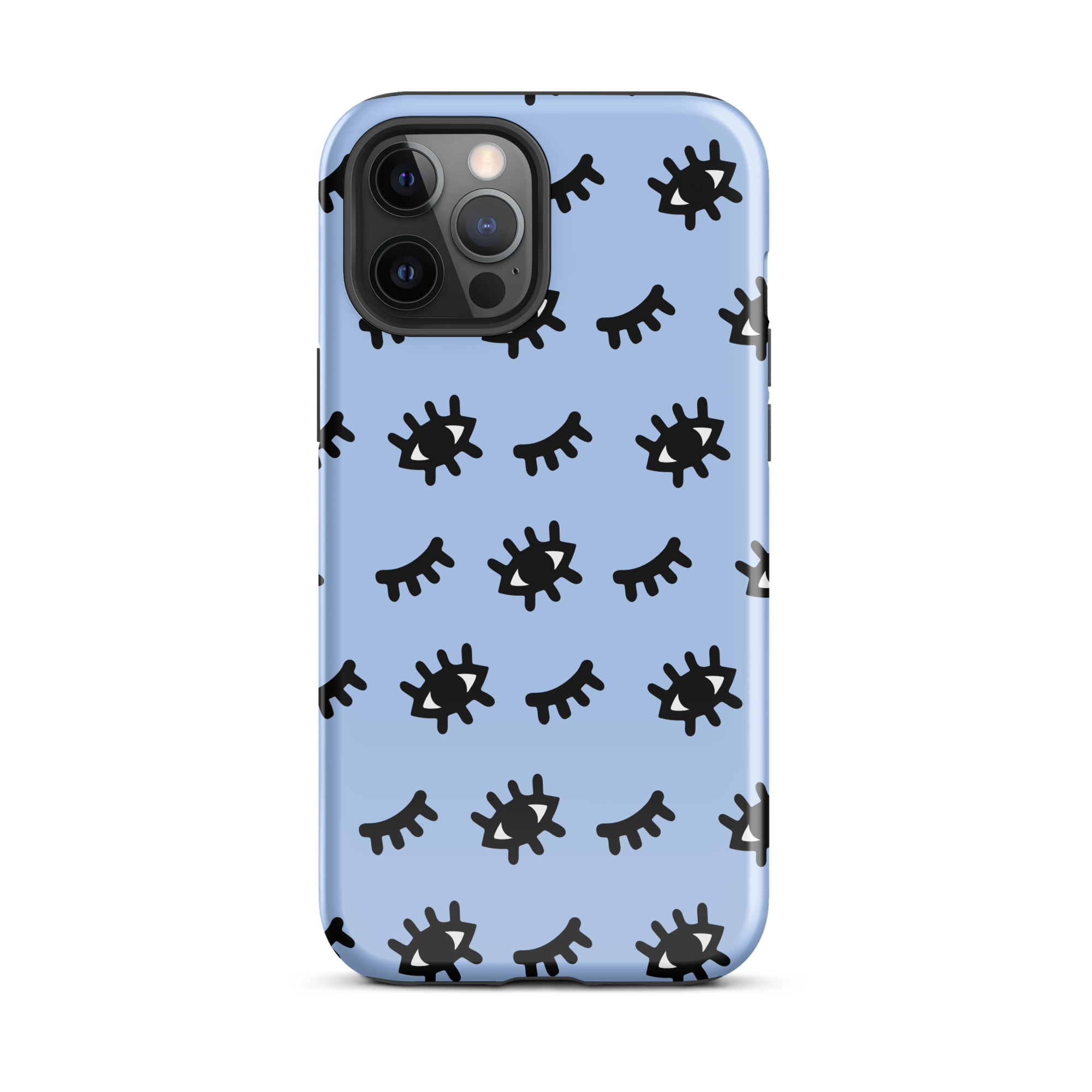 Blue Doodle Eyes iPhone 12 Pro Max Case