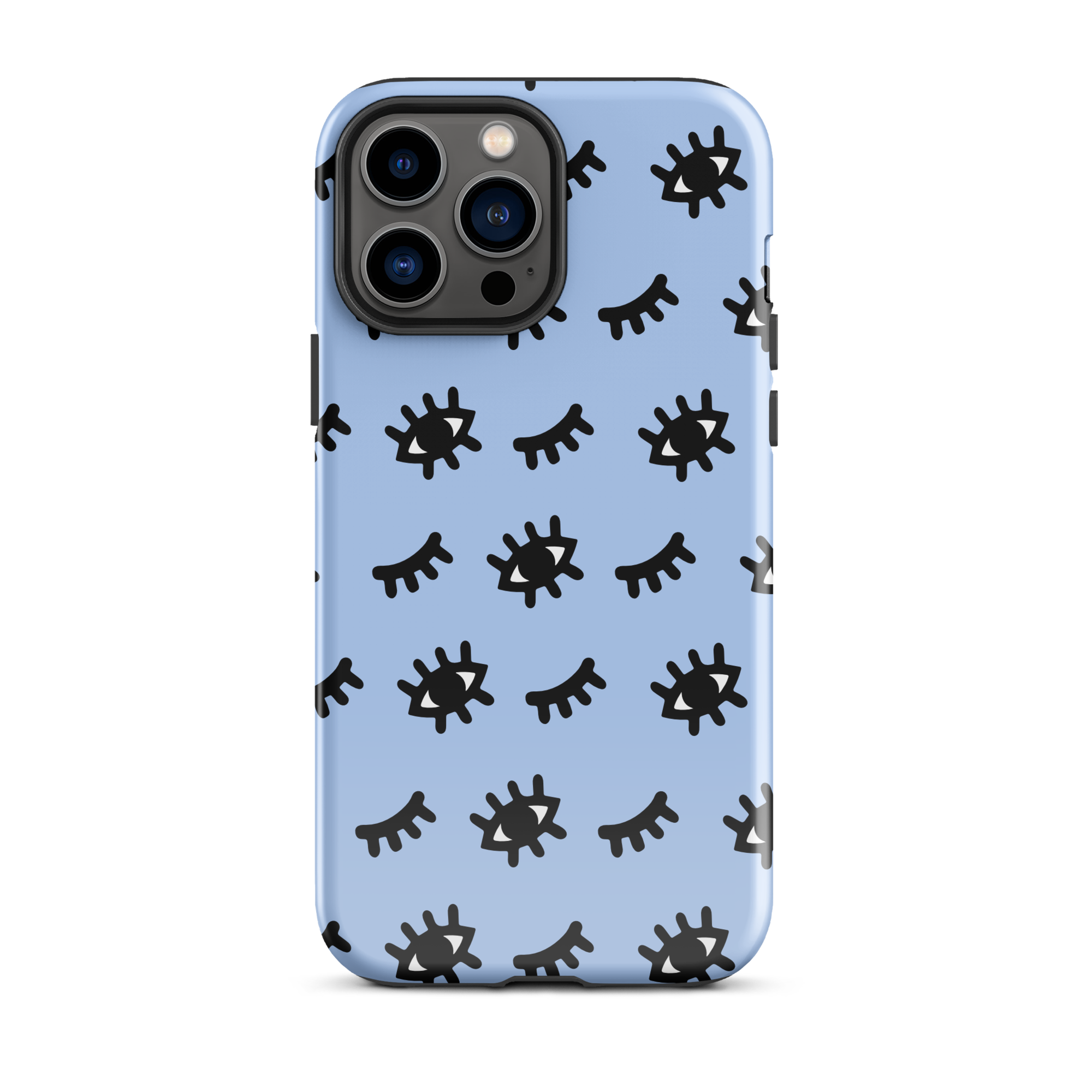 Blue Doodle Eyes iPhone 13 Pro Max Case