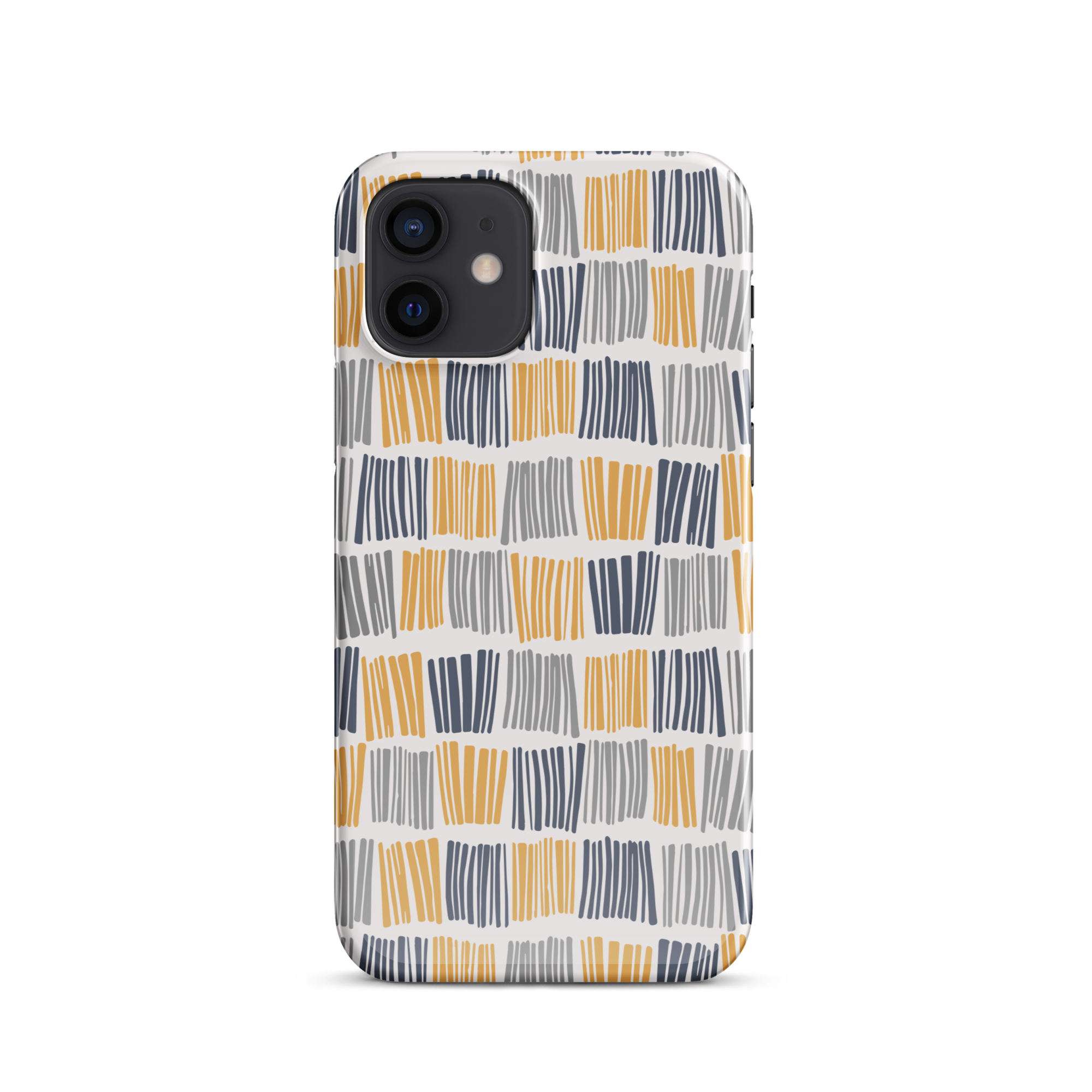 Gray & Gold Hashes iPhone 12 Case