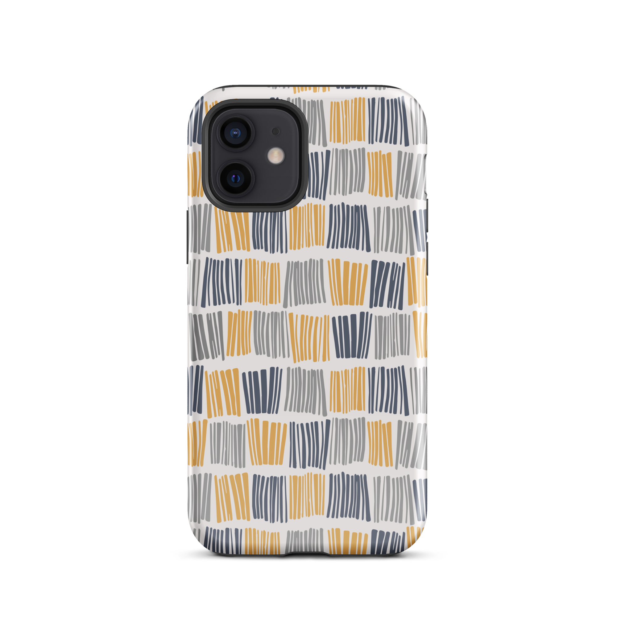 Gray & Gold Hashes iPhone 12 Case