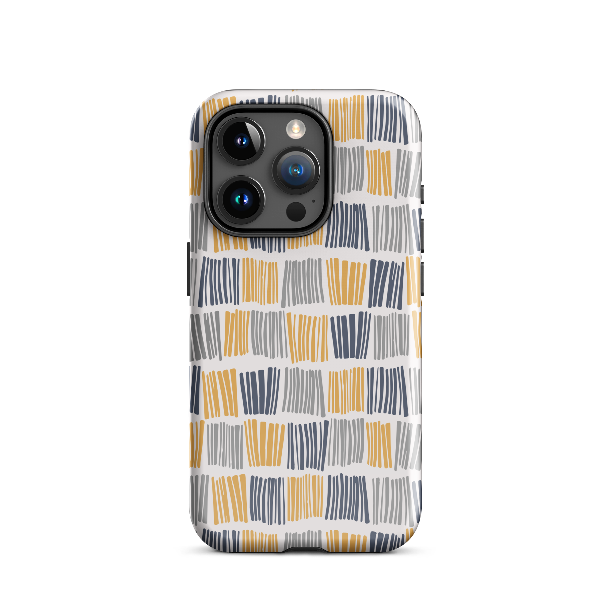 Gray & Gold Hashes iPhone 15 Pro Case