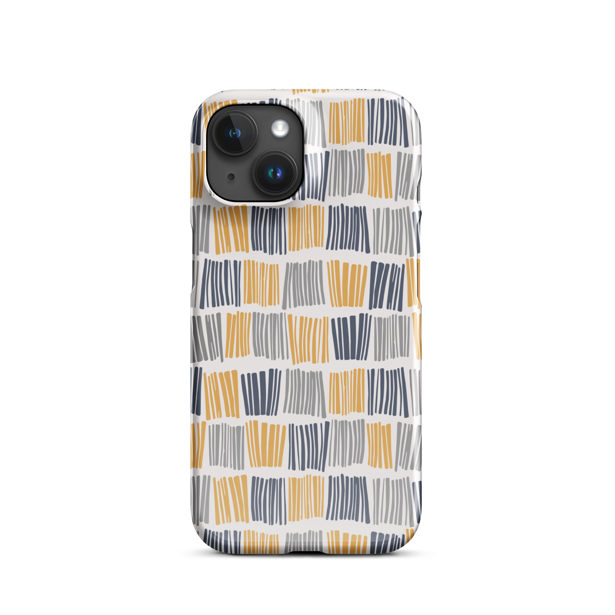 Gray & Gold Hashes iPhone 15 Case