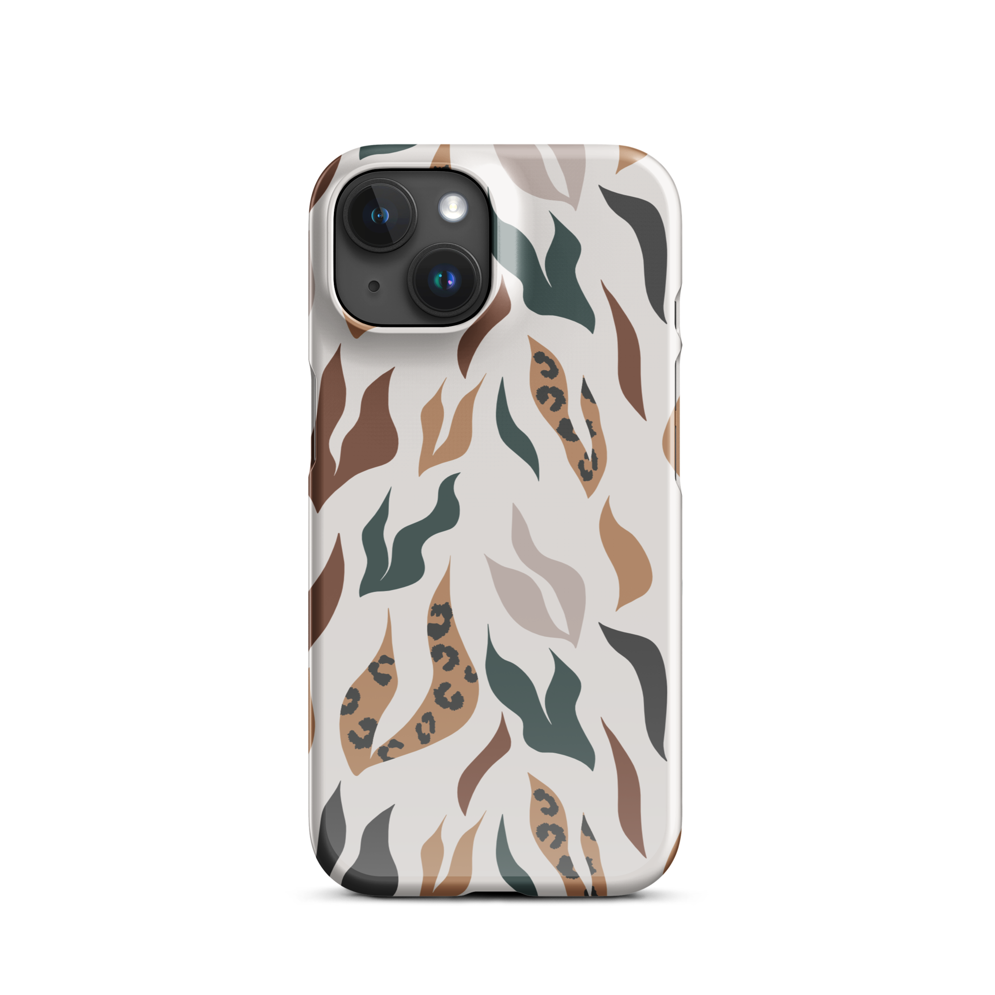 Leopard Leaves iPhone 15 Case