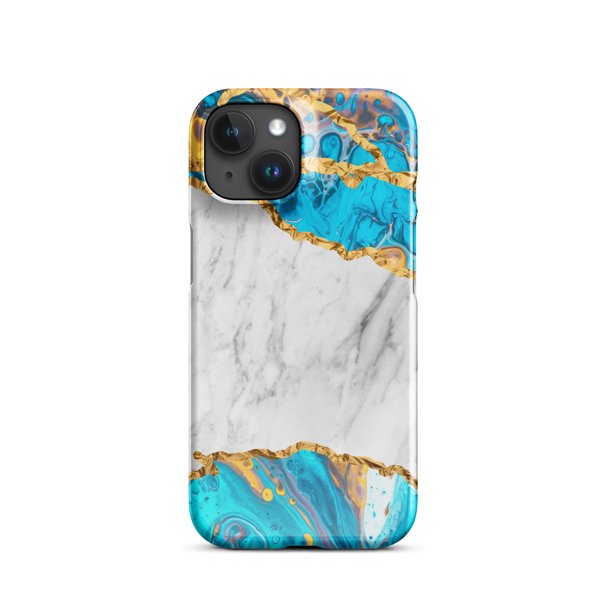 Ocean Gold Marble iPhone 15 Case