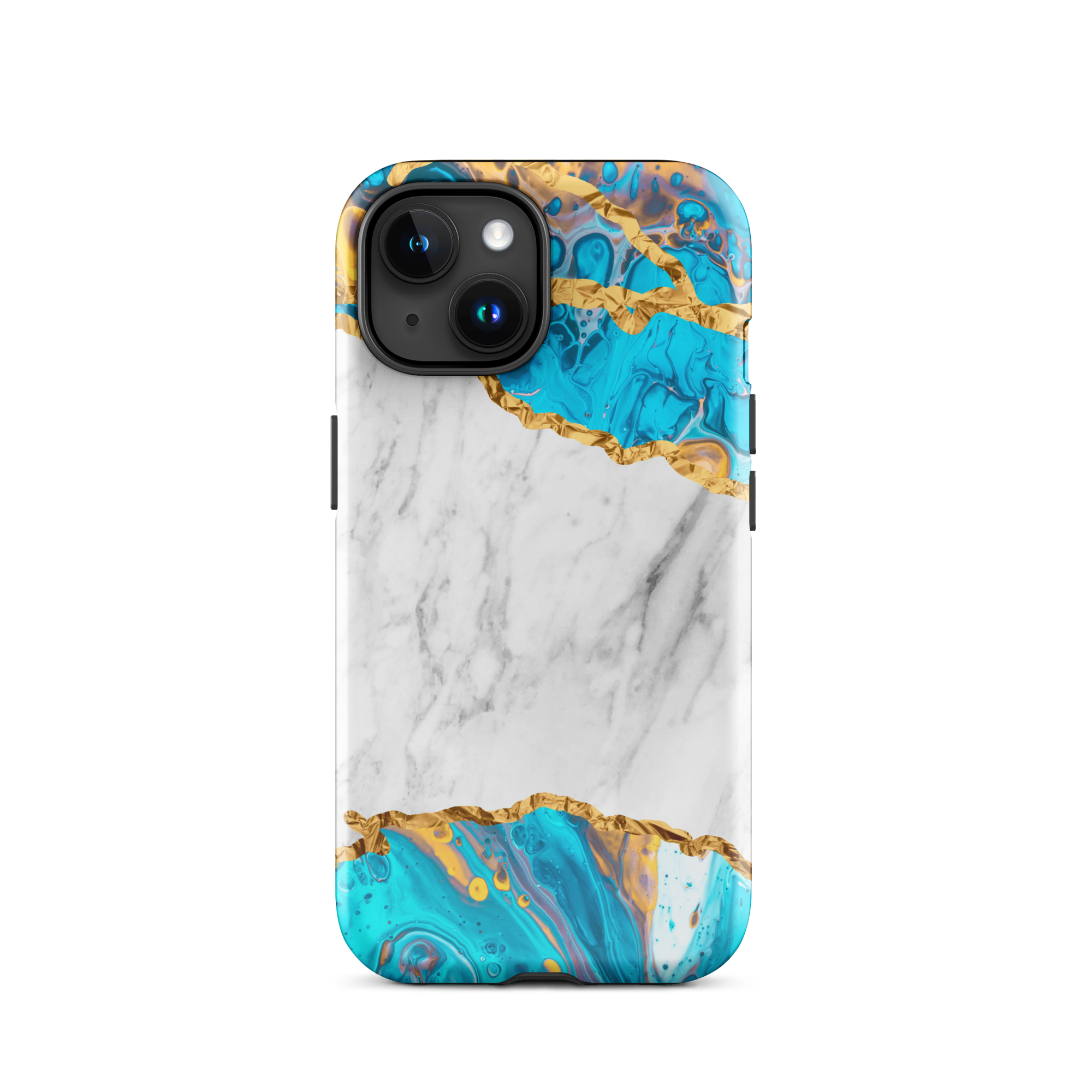 Ocean Gold Marble iPhone 15 Case