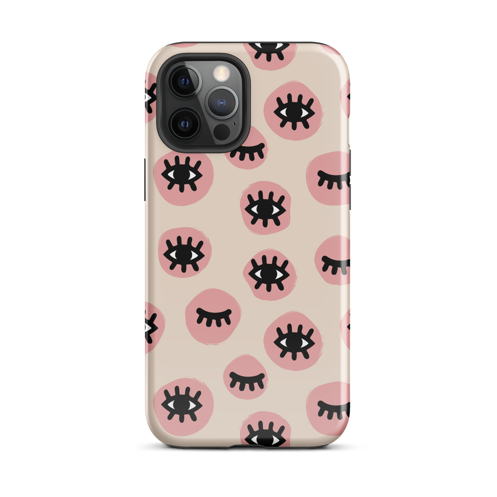 Pink Doodle Eyes iPhone 12 Pro Max Case