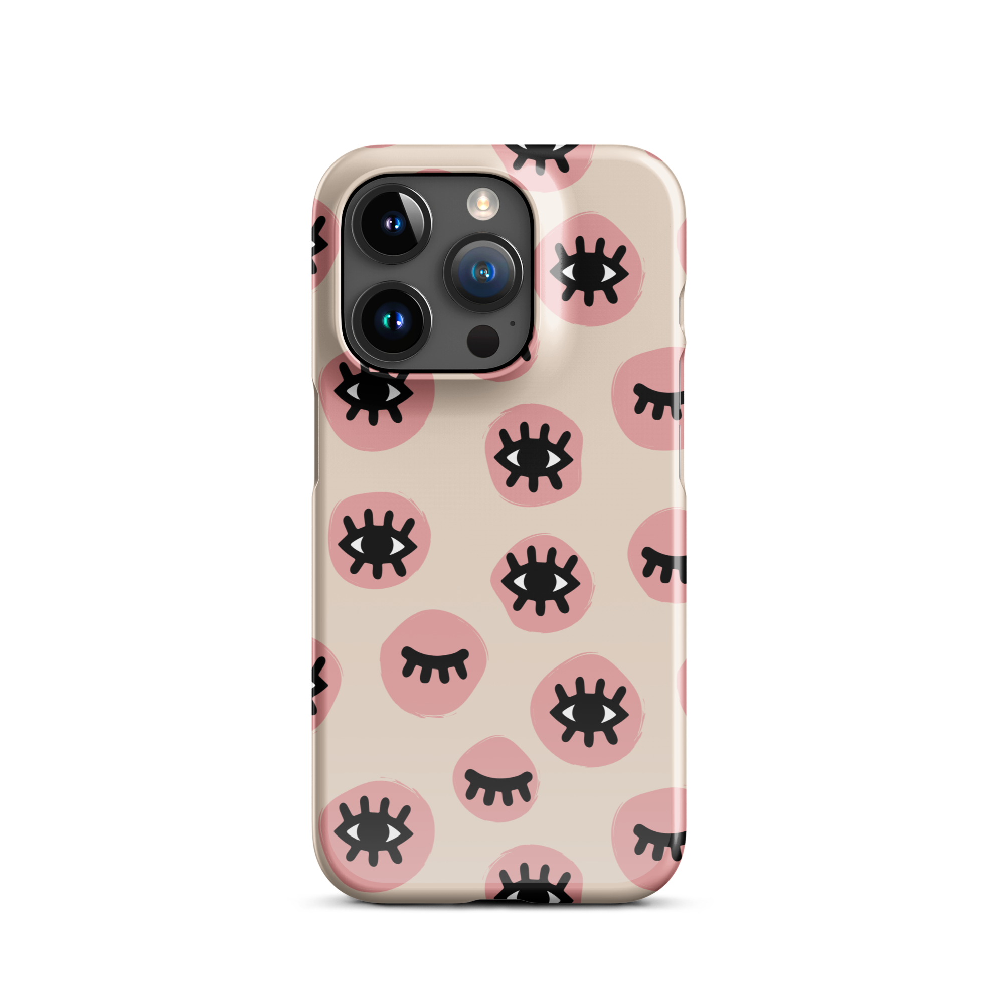 Pink Doodle Eyes iPhone 15 Pro Case